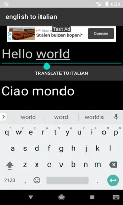 english to italian translator android App screenshot 2